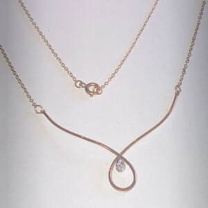 Avon Vintage Gold Filled 1/20 14k GF .1 CT Diamond Chip Dainty Necklace